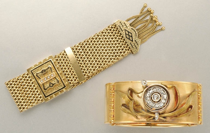 Lot image - Gold Bangle and Slide Bracelet