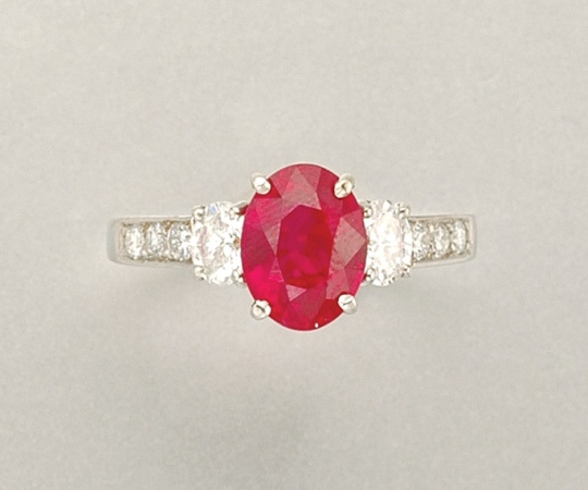 Lot image - Ruby and Diamond Ring