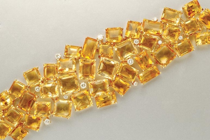 Lot image - Citrine and Diamond Bracelet