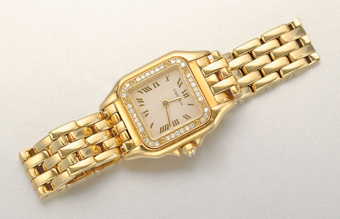 Lot image - Gold and Diamond Wristwatch