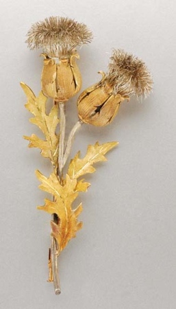 Lot image - Gold and Silver Thistle Brooch