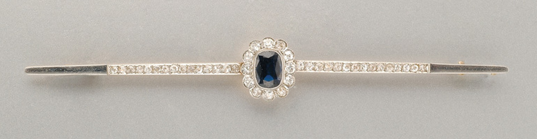 Lot image - Sapphire and Diamond Bar Pin