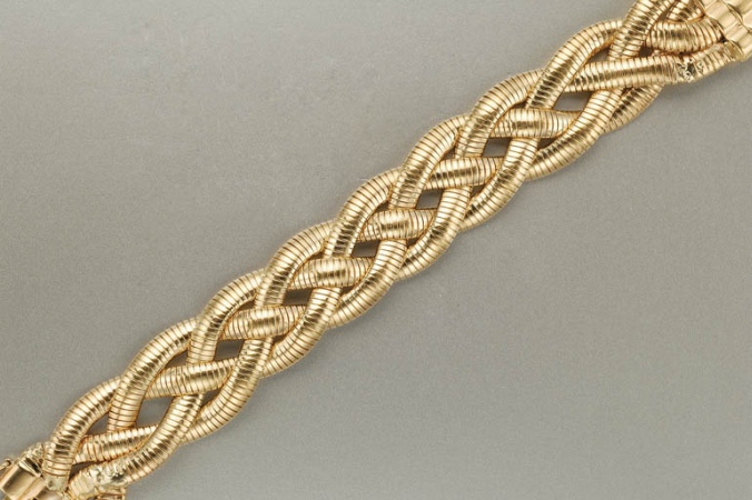 Lot image - Braided Triple Strand Snake Chain Bracelet