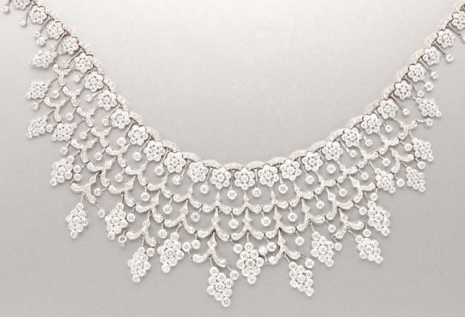 Lot image - Diamond Bib Necklace