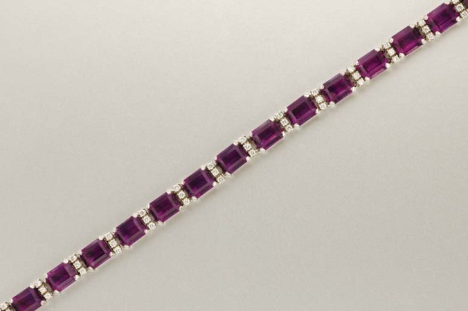 Lot image - Amethyst and Diamond Bracelet