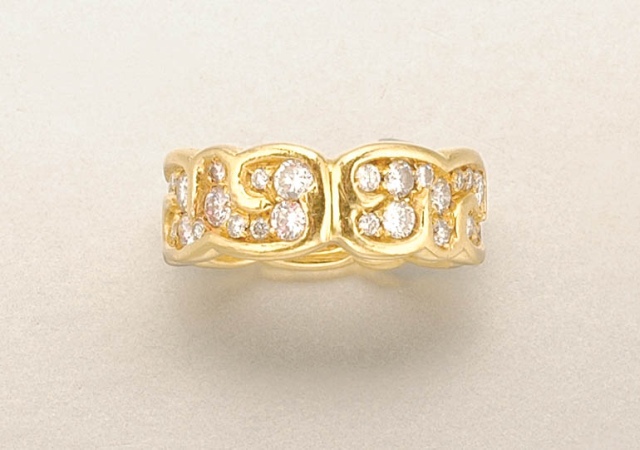 Lot image - Gold and Diamond Band Ring