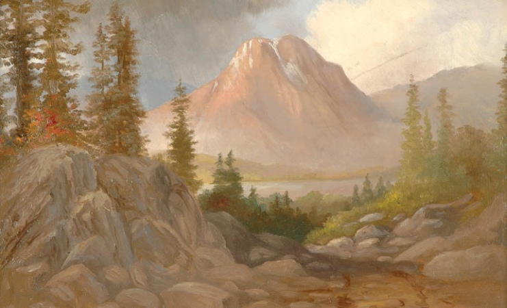 Lot image - George Martin Ottinger American, 1833-1918 MOUNT MORAN AND JACKSON LAKE FROM ROCK RIDGE, IDAHO