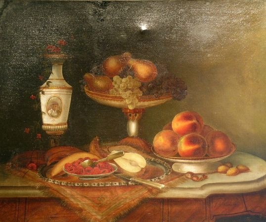Lot image - John Archibald Woodside, Jr. American, 1781-1852 FRUIT AND FLORAL STILL LIFE