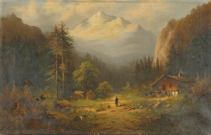 Lot image - Robert OBrien American, active 1848-1863 WESTERN LANDSCAPE