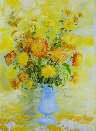 Lot image - Le Pho French/Vietnamese, 1907-2001 FLEURS DANS UN VASE BLEU