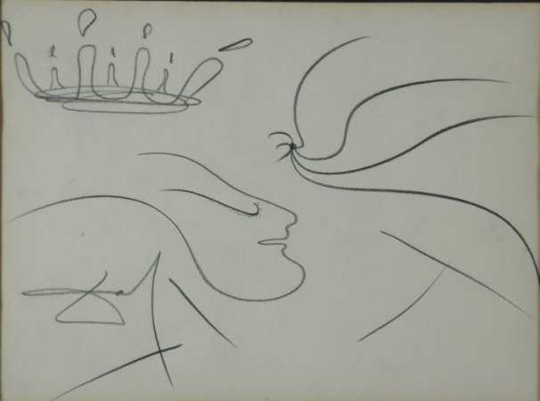 Lot image - Salvador Dali Spanish, 1904-1989 FACE WITH WATER DROPS SPLASHING