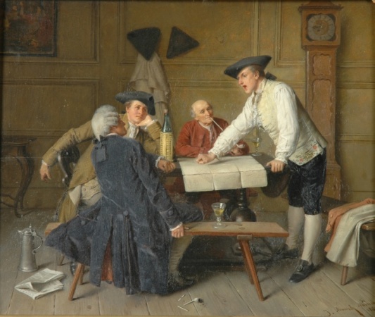 Lot image - Josef Munsch Austrian, 1832-1896 SPIRITED ORATION