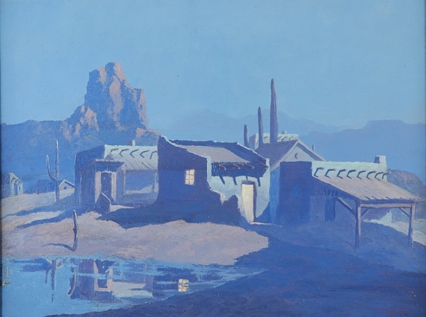 Lot image - Jack Van Ryder 1898-1968 DESERT MOONRISE, AFTER THE RAIN
