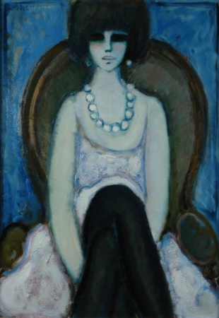 Lot image - Jean-Pierre Cassigneul French, b.1935 LA JOLIE, UNE BRUNE EN BLEUE