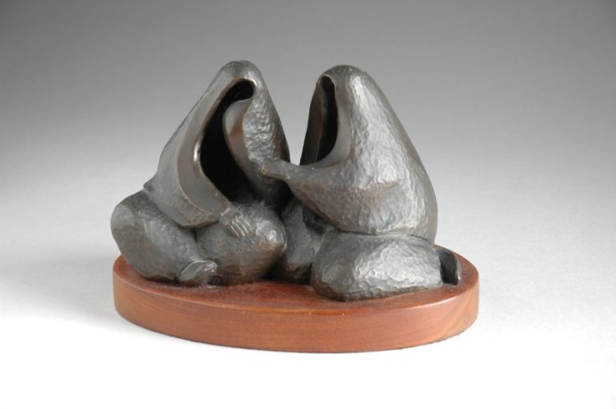 Lot image - Allan Houser (Haozous) American, 1914-1994 TWO FEMALE SITTERS