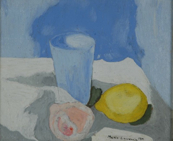 Lot image - Marie Laurencin French, 1883-1956 NATURE MORTE AU GOBELET ET AU CITRON, 1938