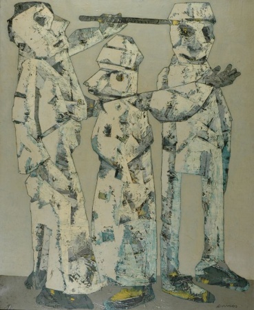 Lot image - Antonio Quiros Spanish, 1912-1984 THREE STANDING FIGURES