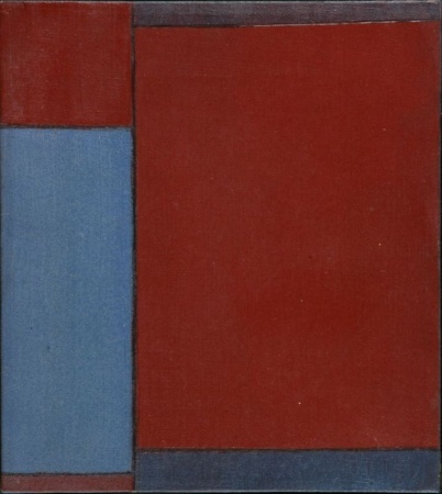 Lot image - Ludwig R. Sander American, 1906-1975 UNTITLED (RED AND BLUE)