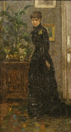 Lot image - Continental School Late 19th century WOMAN IN BLACK