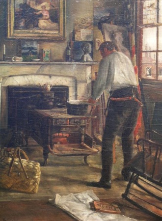 Lot image - American School 19th Century THE ARTIST IN THE STUDIO