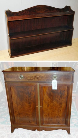 Lot image - Georgian Style Mahogany Chiffonier in Two Parts