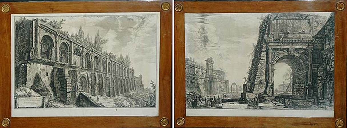 Lot image - Giovanni B. Piranesi [VIEWS OF ROME] Four etchings and engravings, from Vedute di Roma