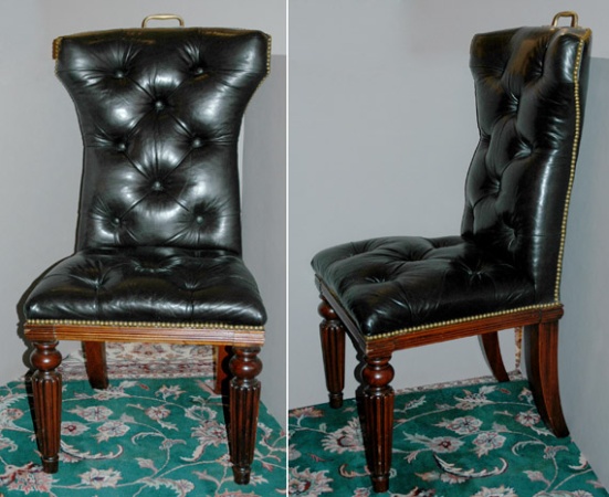 Lot image - Set of Ten Regency Style Leather Upholstered Dining Chairs
