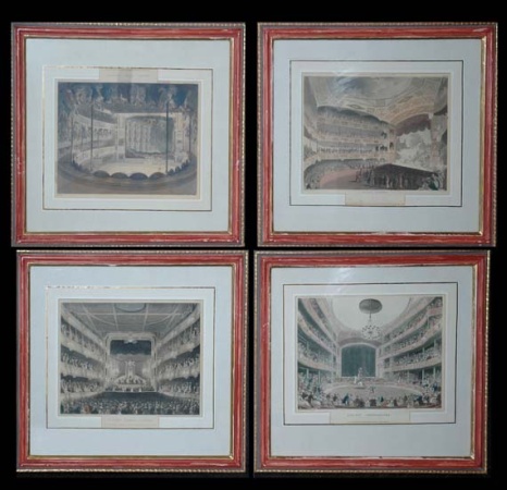 Lot image - Rowlandson and Pugin [LONDON THEATRE VIEWS] Six hand-colored aquatints