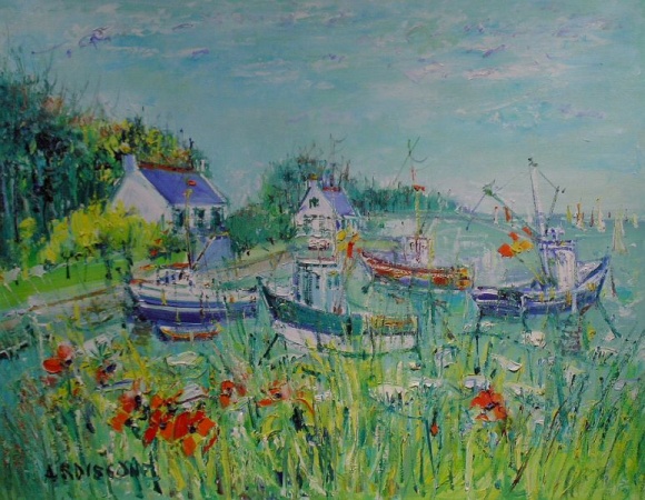 Lot image - Yolande Ardissone French, b.1927 BATEAUX DE PECHE (BRETAGNE)