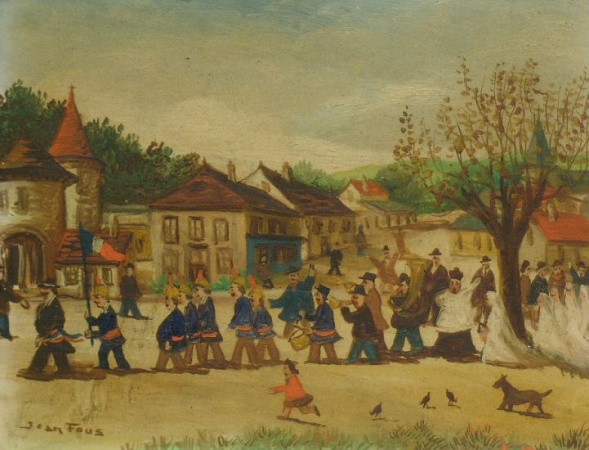 Lot image - Jean Fous French, 1901-1971 VILLAGE PROCESSION, 1951