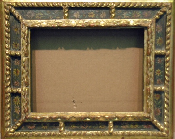 Lot image - Carved, painted and gilt wood frame