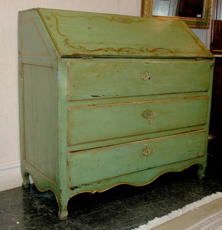 Lot image - French Provincial Painted Slant Front Desk