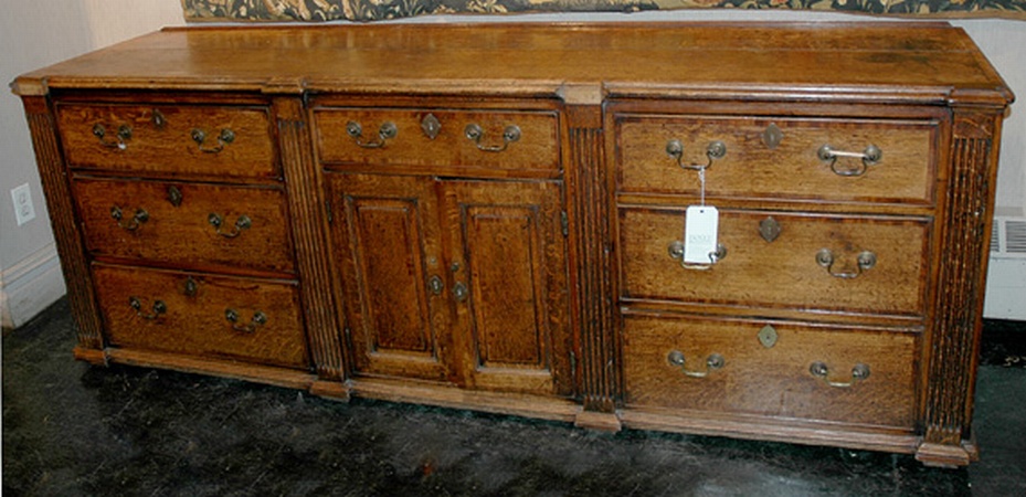 Lot image - Provincial George III Oak Welsh Dresser Base