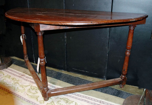 Lot image - Provincial Fruitwood D-Shaped Console