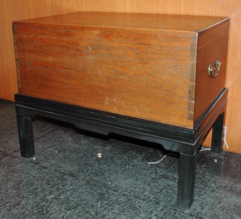 Lot image - Victorian Fruitwood Box on Ebonized Stand