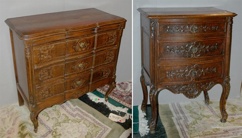 Lot image - Two Louis XV Style Oak Diminutive Chests