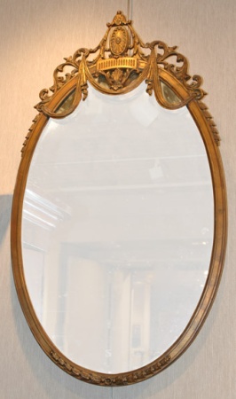 Lot image - Neoclassical Style Gilt-Wood Oval Mirror