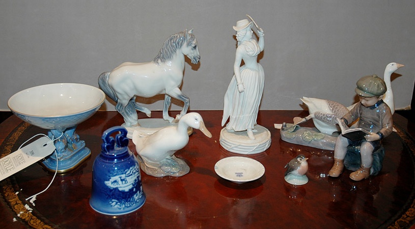 Lot image - Miscellaneous Group of Royal Copenhagen Porcelain Decorations
