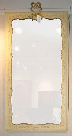 Lot image - Neoclassical Style Floral Painted Mirror