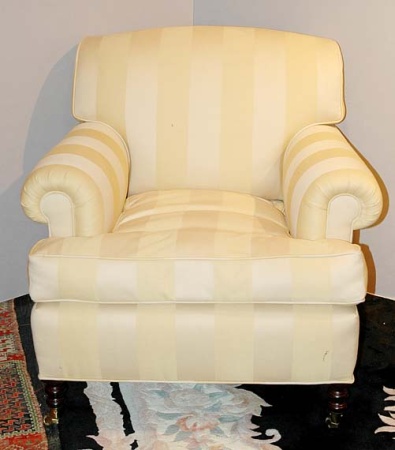 Lot image - Upholstered Walnut Club Chair