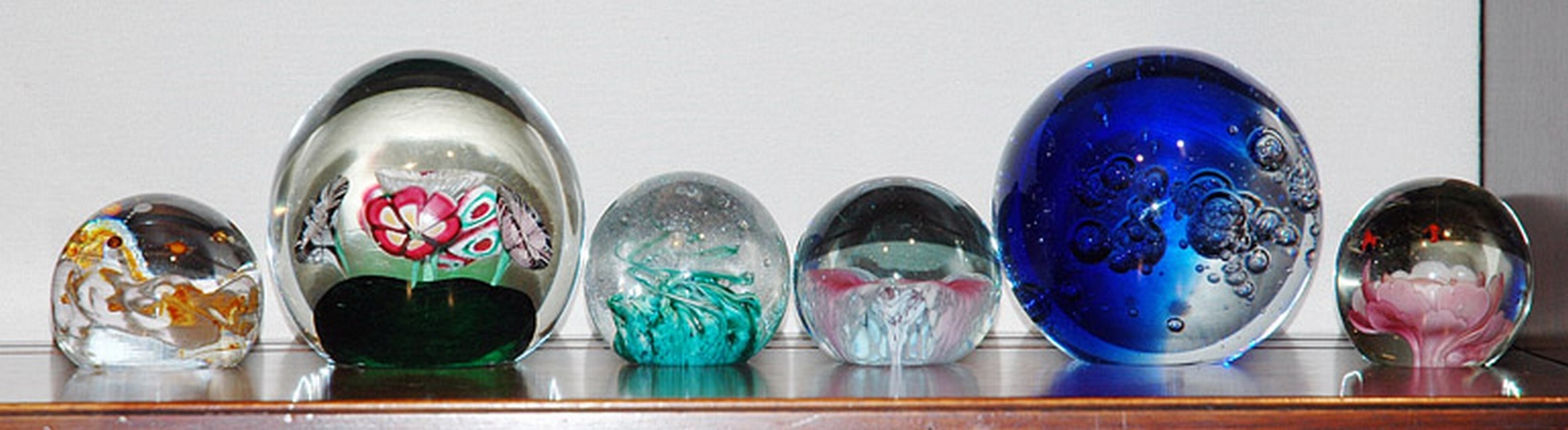 Lot image - Six Glass Paperweights
