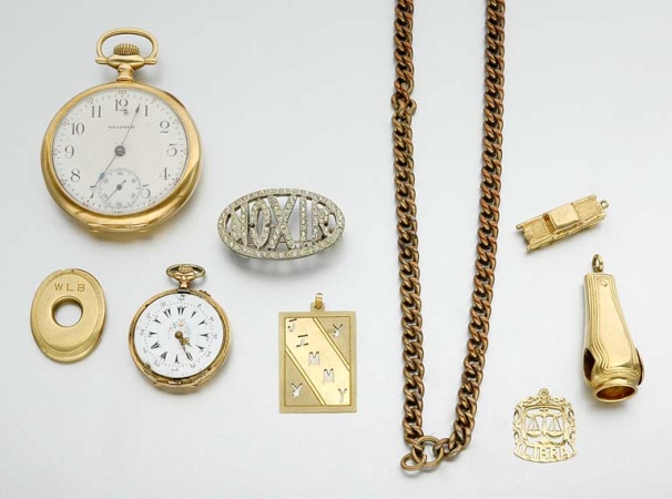 Lot image - Group of Assorted Gold and Metal Watches and Jewelry