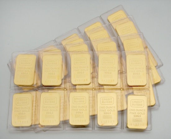 Lot image - Forty 1 Ounce Credit Suisse Gold Bars