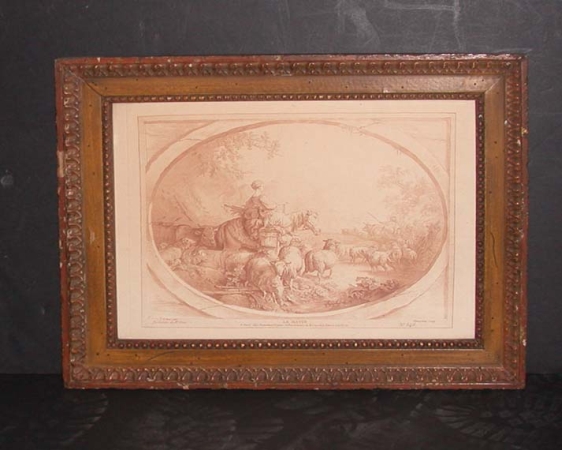 Lot image - After Jean Baptiste Huet LE MATIN Sepia soft-ground etching