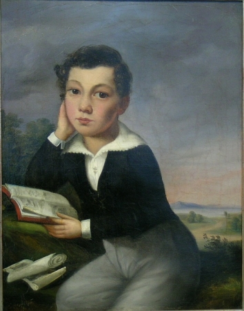 Lot image - Continental School 19th Century PORTRAIT OF A BOY READING