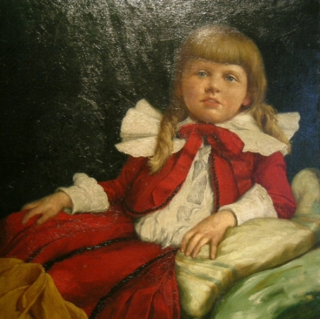 Lot image - American School Early 20th century LITTLE GIRL IN RED