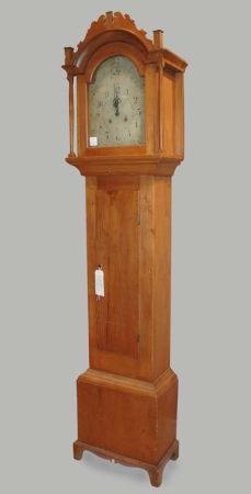 Lot image - Long Case Clock Case with Painted Dial