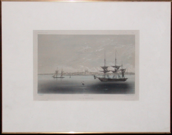 Lot image - After Barthelemey Lauvergne VUE DE MONTEVIDEO Hand-colored lithograph