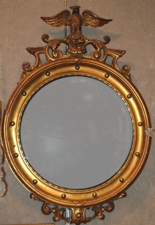 Lot image - Gilt-Wood Convex Mirror