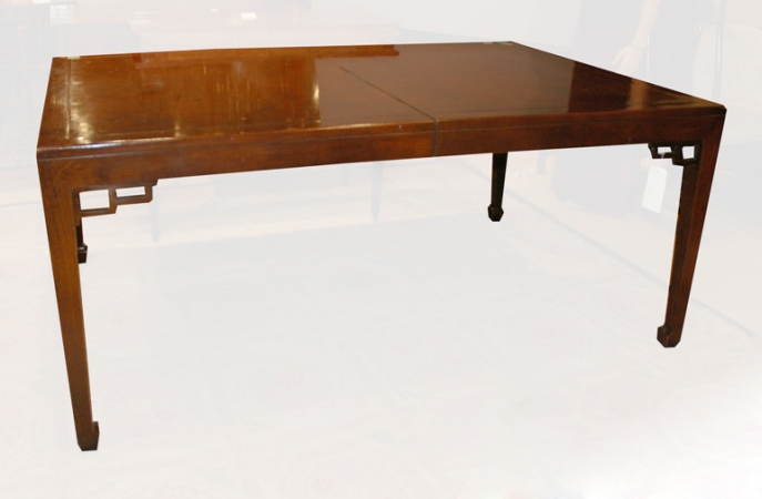 Lot image - Asian Style Hardwood Dining Table with Two Leaves